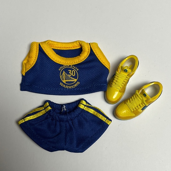 Golden State Warriors #30 Jersey Sneakers 3 Piece Outfit For Labubu Basketball - Picture 1 of 8